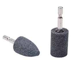 2pcs For Stone Polishing Grinding Wheel Hex Shank Corundum Sharpening Head Drill Tool Machine Metal Grinder Rotating Cone