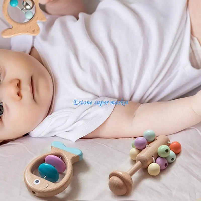 090B 5x Baby Finger Training Toy Hand Bells Percussion Instruments Rattle Toy