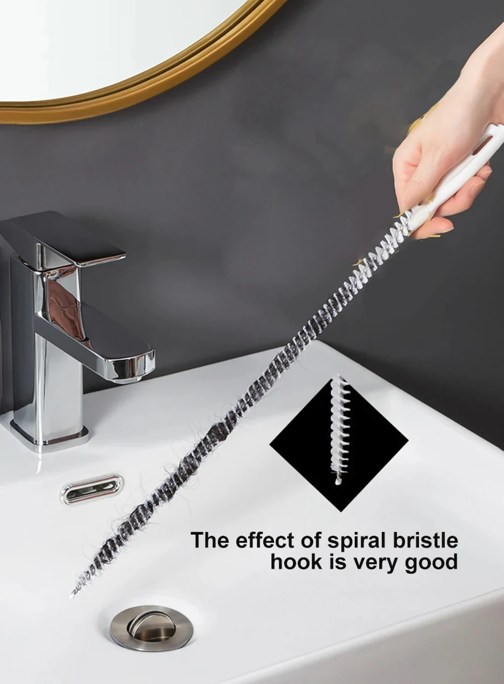 Rohr Bagger Pinsel Bad Haar Kanalisation Waschbecken Reinigung Pinsel Abfluss Reiniger Flexible Reiniger Verstopfen Stecker Loch Entferner Werkzeug – Detail 9