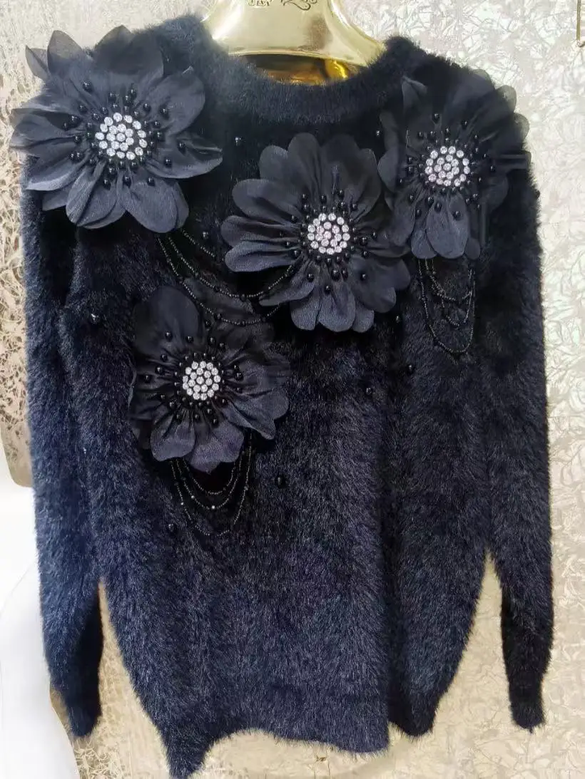 Ropa de mujer, prendas de punto, suéteres gruesos y cálidos de piel sintética, suéter para mujer, tendencia Otoño Invierno 2025, jerséis de punto, tiradores para mujer