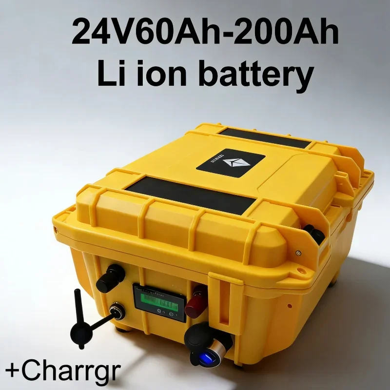 

Rechargeable 24V Li-ion Battery Deep Cycle 60Ah 80Ah 120Ah 150Ah 180Ah 200Ah Grade A Built-in BMS Solar RV Marine