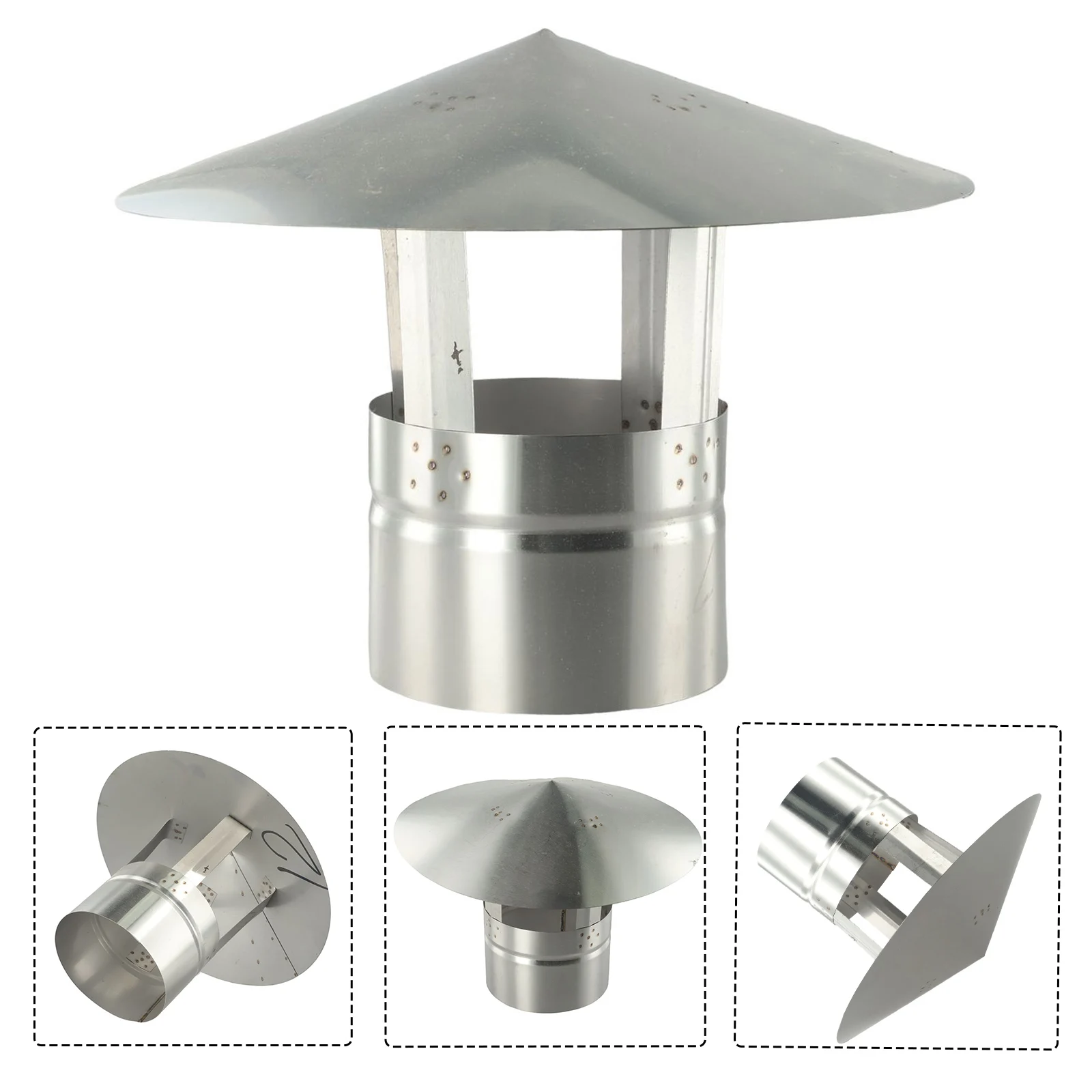 

Stainles Steel Chimney Cap Exterior Wall Air Outlet Roof Pipe Rain Cap For Ventilation Ducts Chimneys Exhaust Hood 100-200mm