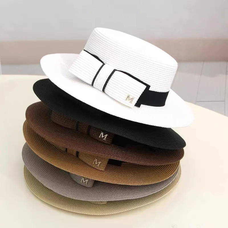 Summer hats for women fashion Beach Hat Flat brim side Female Casual Panama Hat Lady Classic gorros visor Straw hat Women Fedora