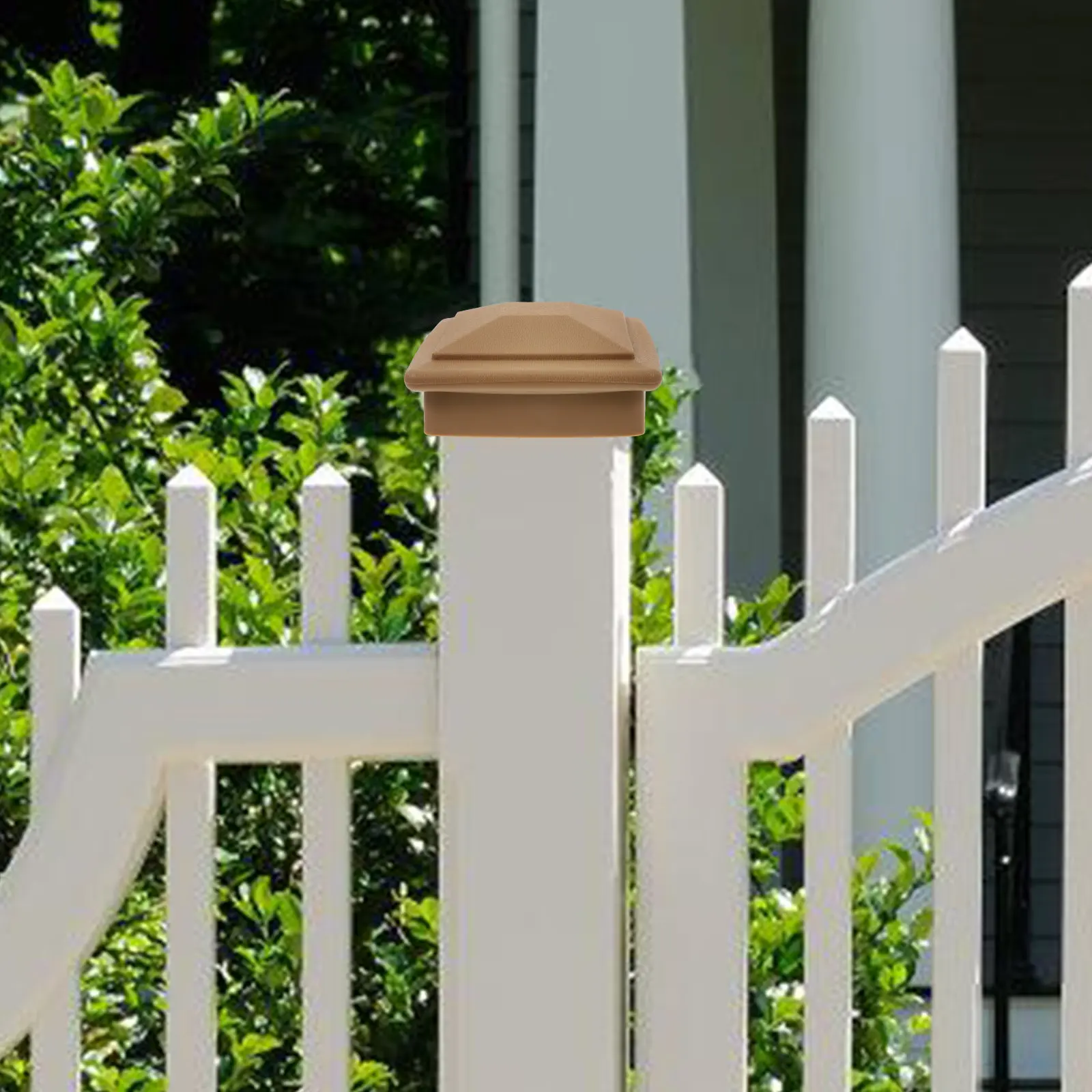 2Pcs Vinyl Pyramid Post Caps for 5x5 Fence Posts Waterproof Decorative Deck Patio Mailbox Garden Fence Cap Cover Outdoor Use