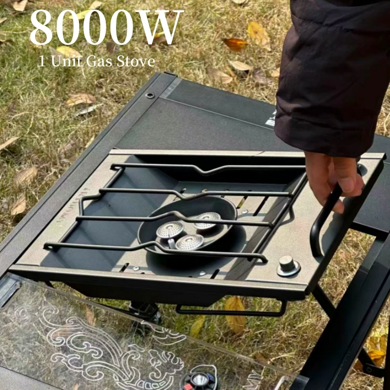 Réchaud à gaz de camping en acier inoxydable, 1 unité, Eva de cuisinière, haute puissance, 8000W, Eva à gaz IGT, brasoir pliant, gril, cuisine