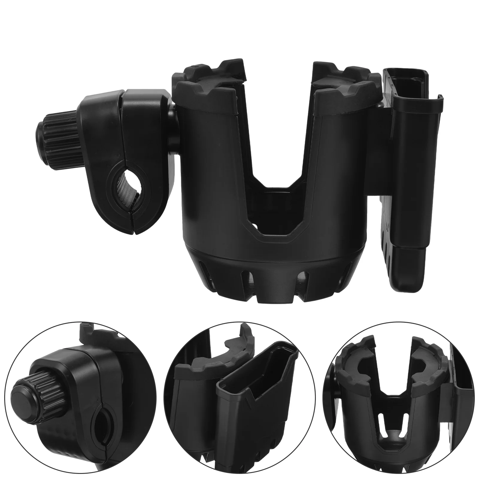 Cup Holder for Cars Walker Stroller Detachable Milk Bottle Rack Mobile Phone Outdoor Rear Mirror Black Bike