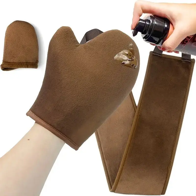 1PC Zieeo Velvety Soft Self Tanning Mitt - Streak-Free, Even, Reusable Applicator Glove with Thumb for Sunless Tan, Body Lotion