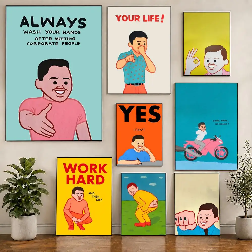 Art Joan C-Cornella Funny Painting Calligraphy Canvas Poster Bedroom Living Room bar Hallway House interior Wall Decor