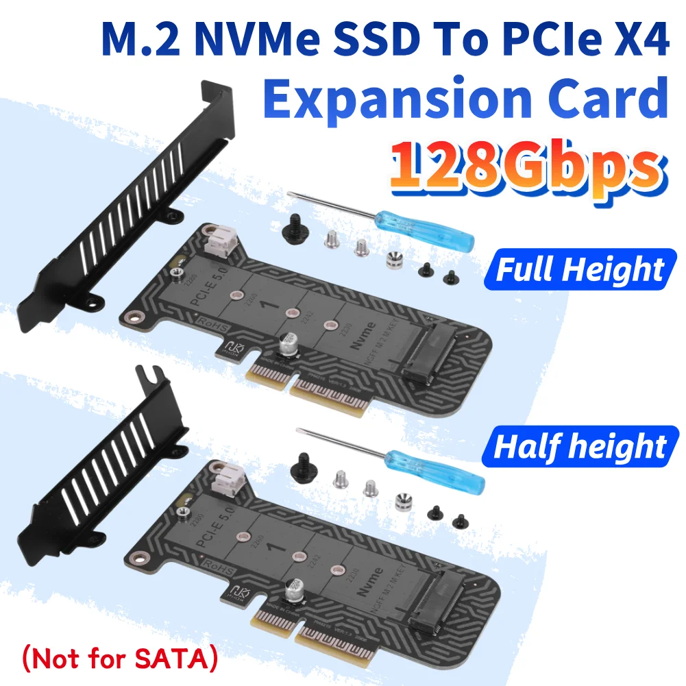 

PH4215 Adapter Card Ultra Speed 128Gbps M.2 PCIe Adapter PCIe 5.0 To M.2 NVMe Adapter Card for 2230/42/60/80 SSD (Not for SATA)