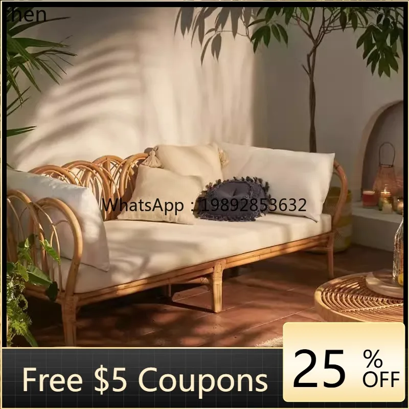 

H1 rattan single double chair homestay living room leisure hand-woven sofa rattan chair
