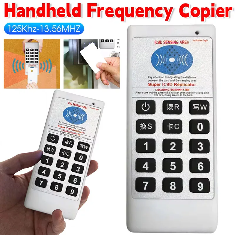 

Handheld Frequency Copier 125Khz-13.56MHZ RFID NFC IC Card Duplicator IC/ID Writer Programmer Handheld RFID Smart Card Reader