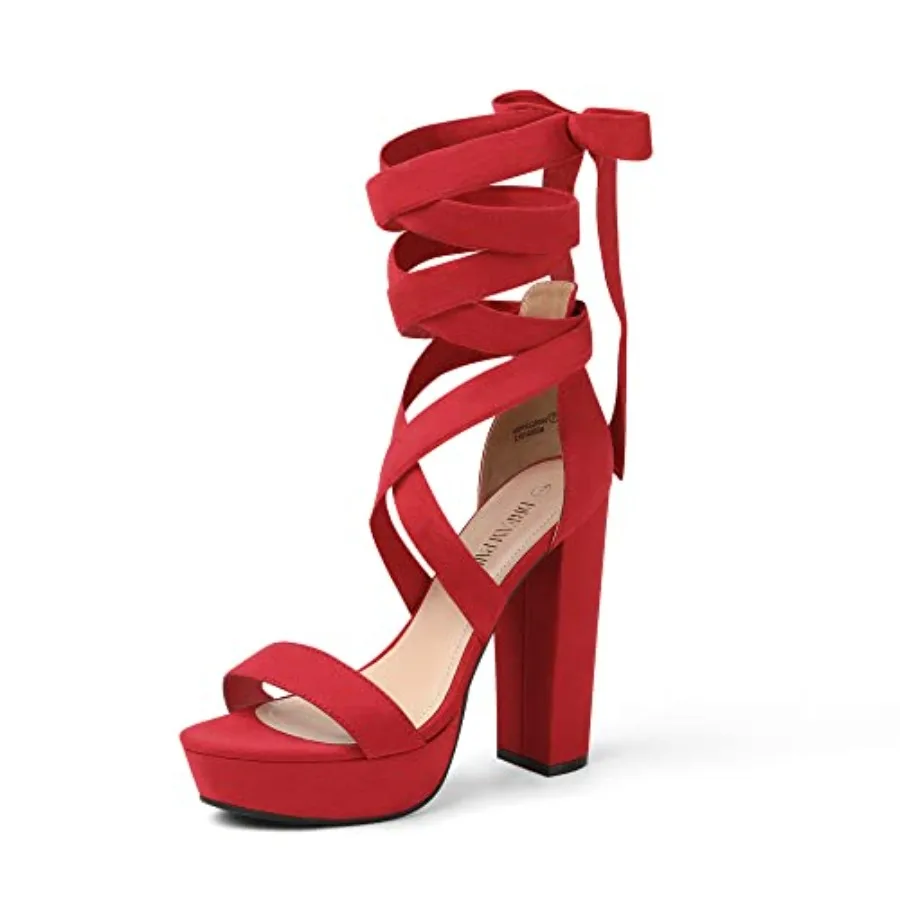 

High Heels Chunky Block Platform Heels for Women Strappy Gladiator Sexy Open Toe Heels Dressy Pumps Sandals