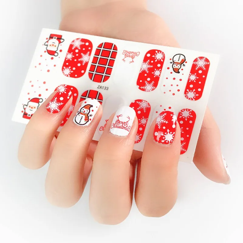 New Christmas Sticker Nail Art Supplies Waterproof Nail Stickers Snowman Snowflake Nails Decoration Low Price Pegatinas Para