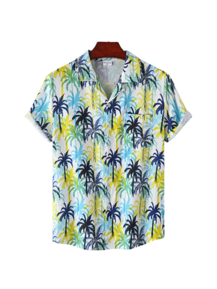 Camisa de manga curta havaiana masculina de tamanho grande estampada 3D Anime, roupa casual de verão, top Harajuku, moda floral