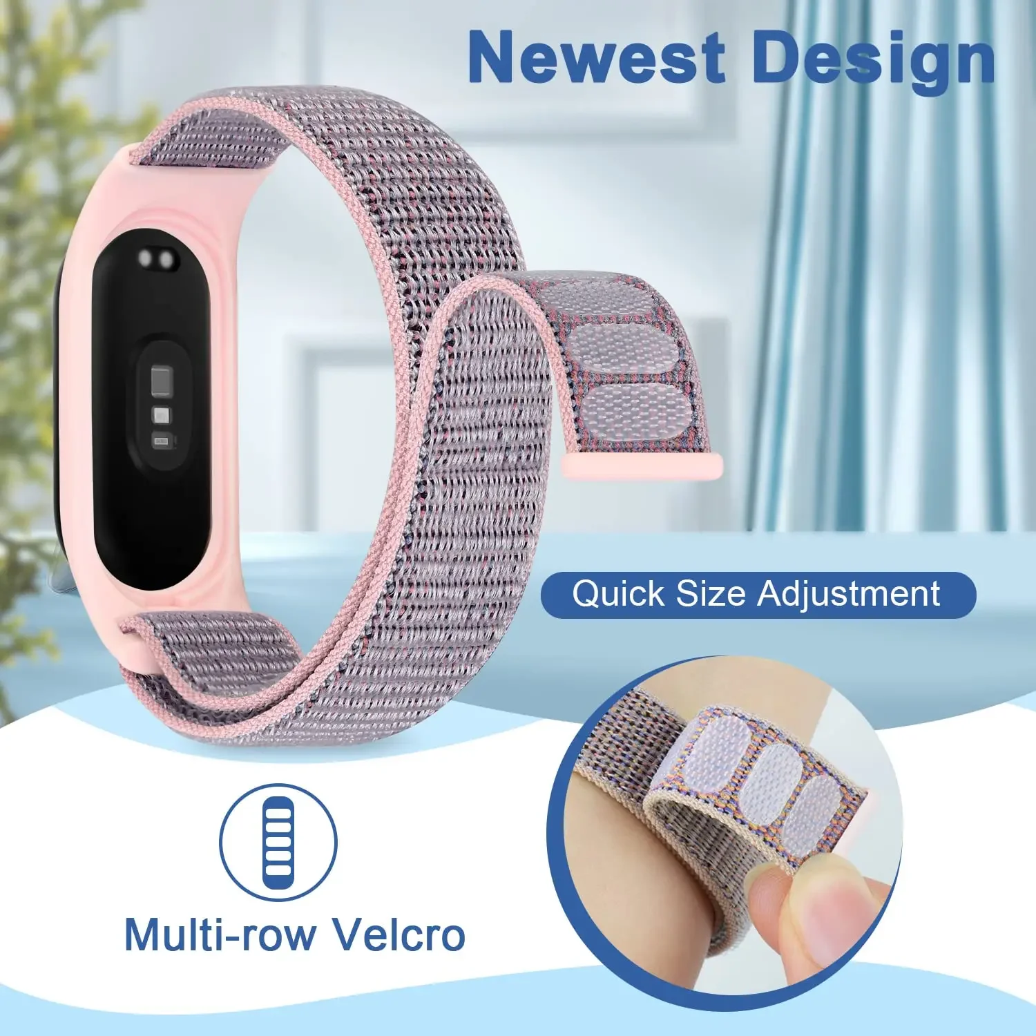 2PCS Nylon Bracelet For Xiaomi Mi Band 7-7nfc smartwatch Wristband Sport Miband 7 8 Replacement loop smart band 7 6 5 4 3 Straps