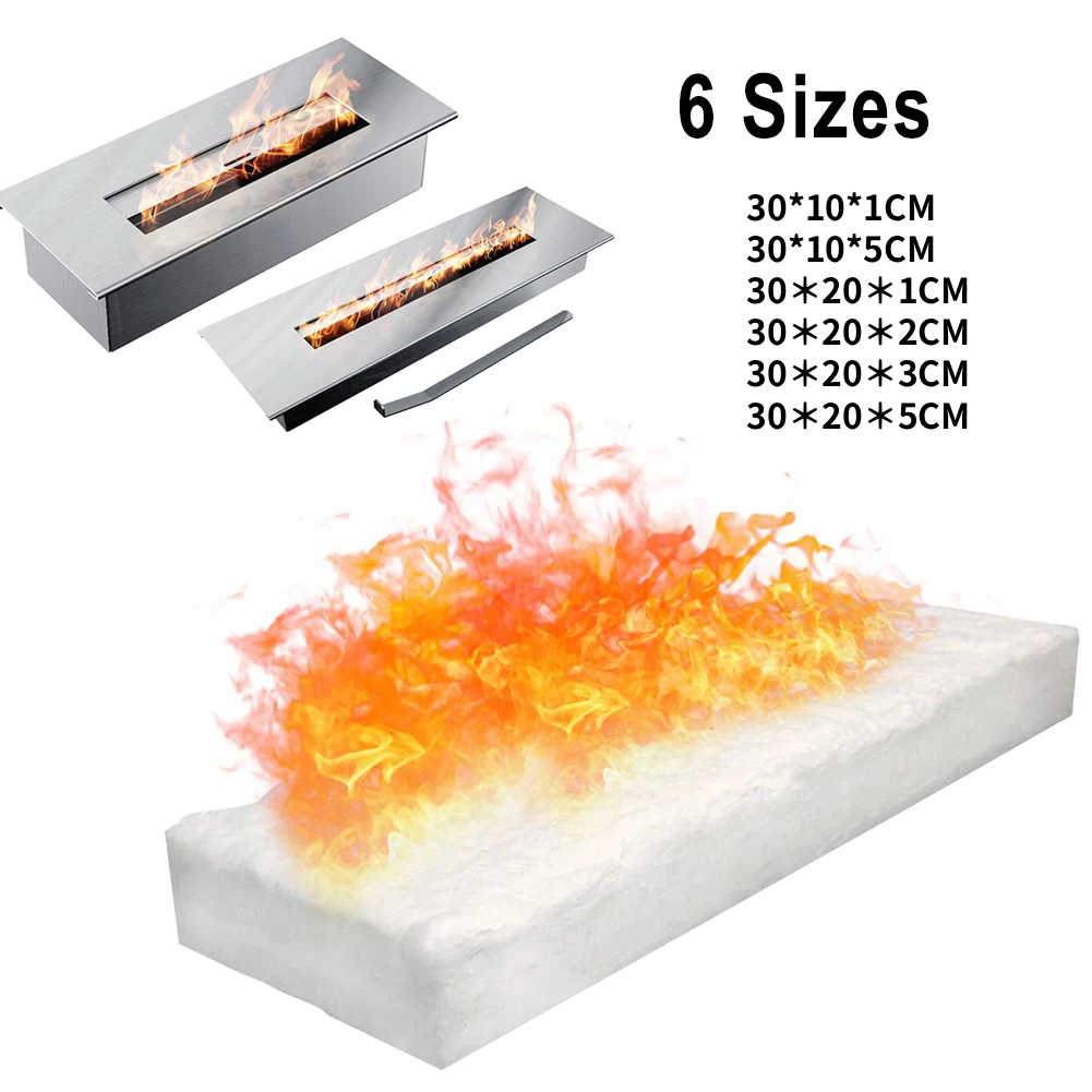 Esponja blanca para fornos de chimenea y quemador de Gel, fibras de silicato de calcio-magnesio, caja de fuego de seguridad, 1 Uds.