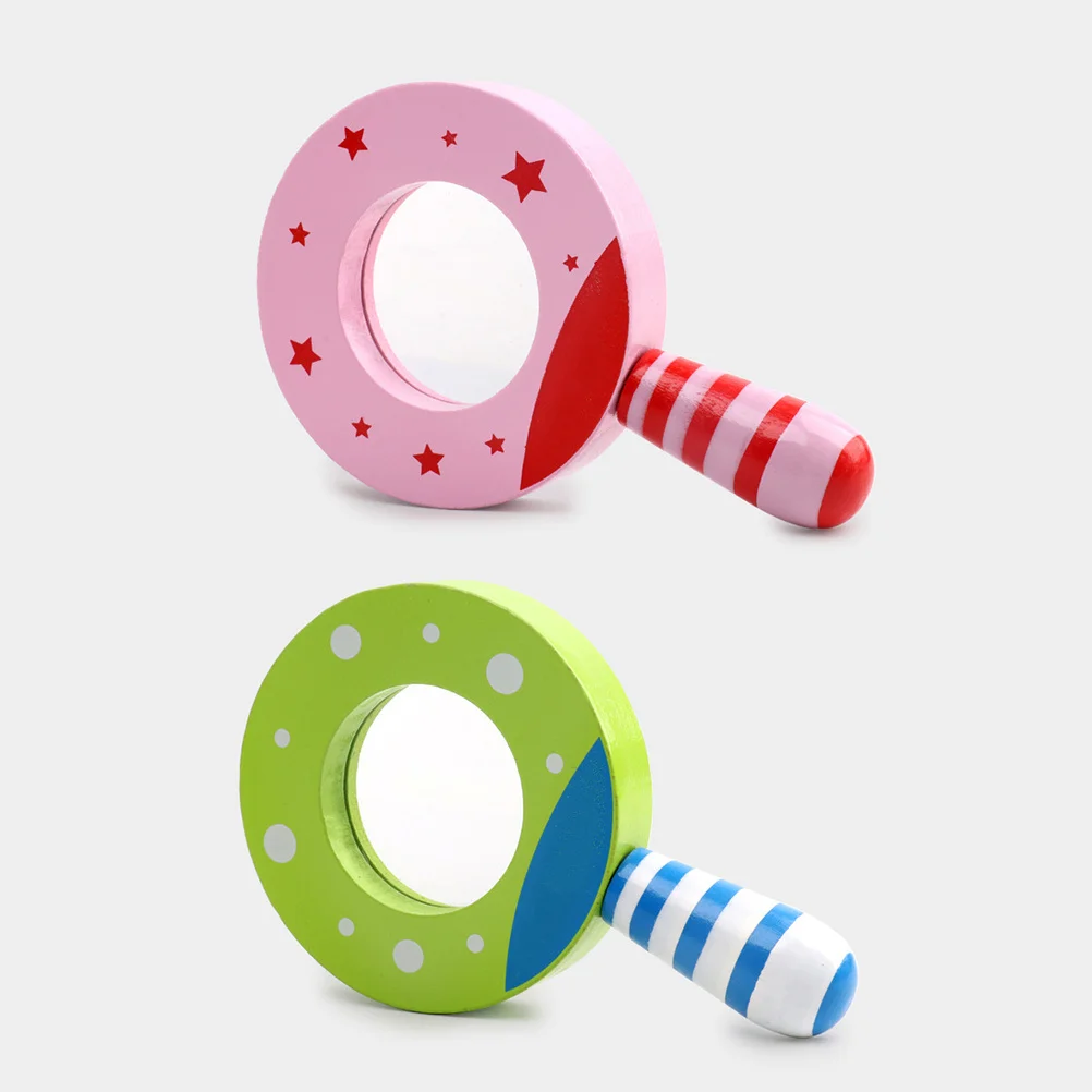 Lente d'ingrandimento in legno per bambini Strumento di apprendimento educativo dai colori vivaci per il riconoscimento del colore delle dimensioni della forma Bambino