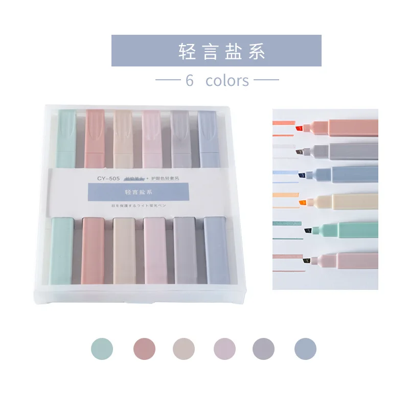 Korean Highlighters Stationery Markers Papeleria Cute Colored Markers Highlighter Pen Back To School Aesthetic Supplies