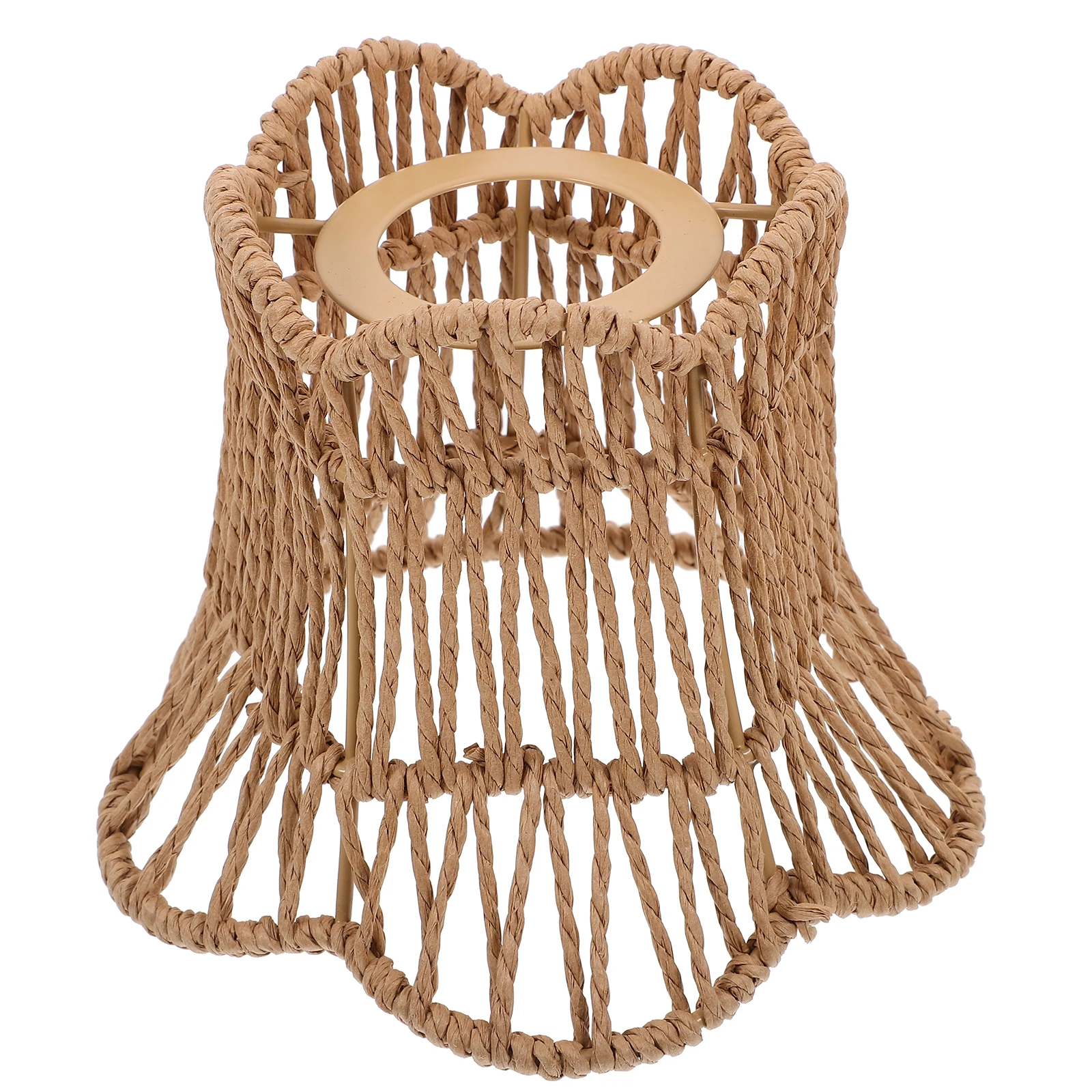

Hand Woven Lampshade Light Cover Iron Linen Rustic Farmhouse Chandelier Shade Large Size Hotel Home Long Lasting Sturdy Weaving