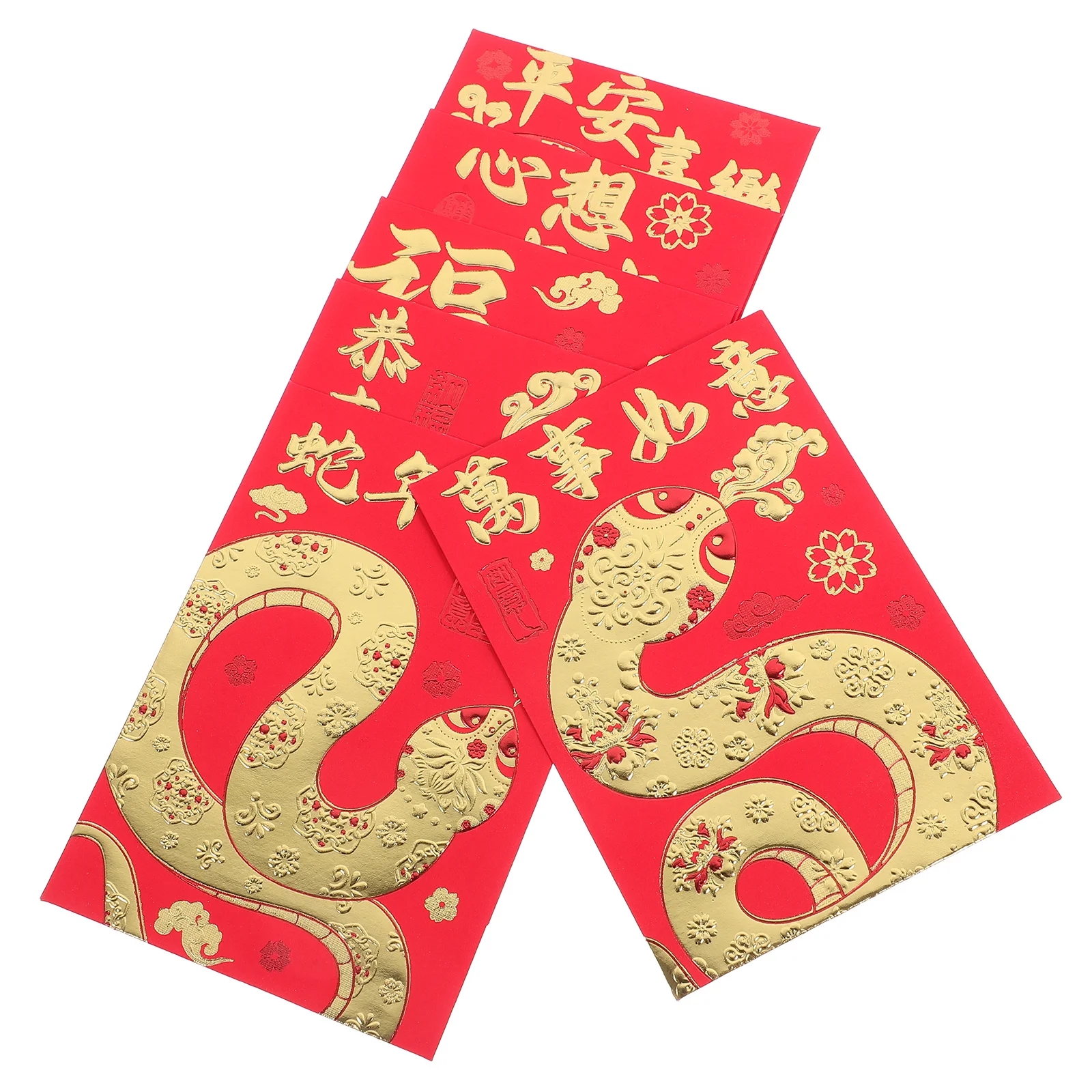 36Pcs Chinese Red Envelopes Year of The Snake Traditional Paper Packets for Lunar New Year Spring Festival Money Envelopes