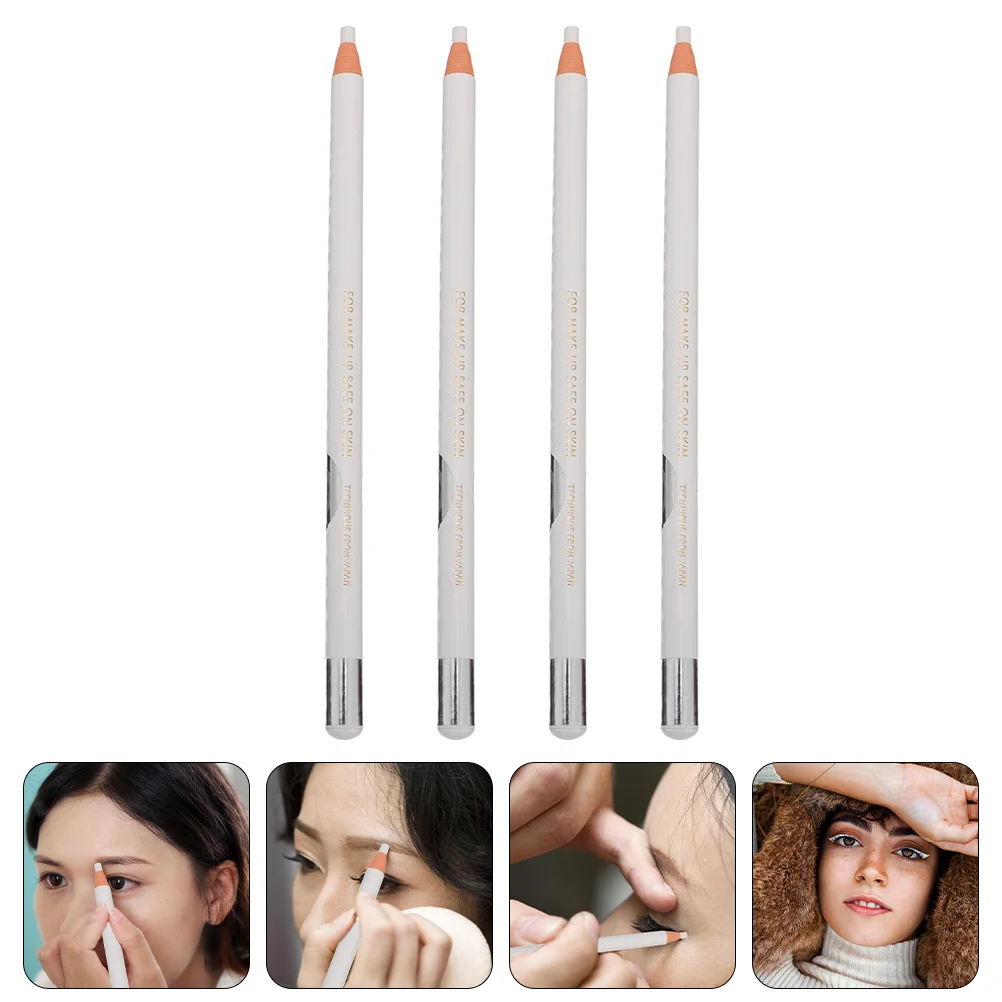 4 PCS Linha Branca Desenho Lápis de Sobrancelha Delineador Forma Ferramenta Multiuso Ozokerite Meninas Maquiagem