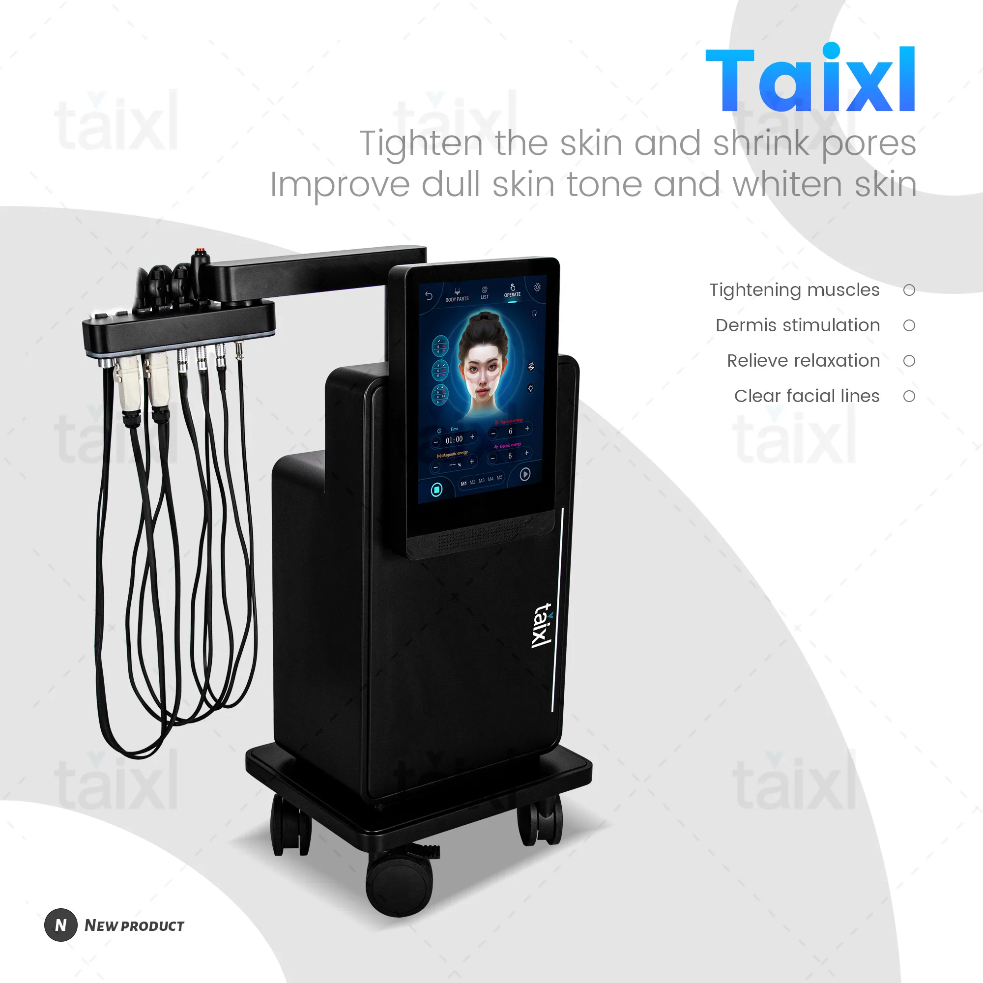 Taixl Pro إزالة التجاعيد مكافحة الشيخوخة مايكرو الحالي شد الوجه شد الجلد Emrf آلة الوجه تنشيط الكولاجين