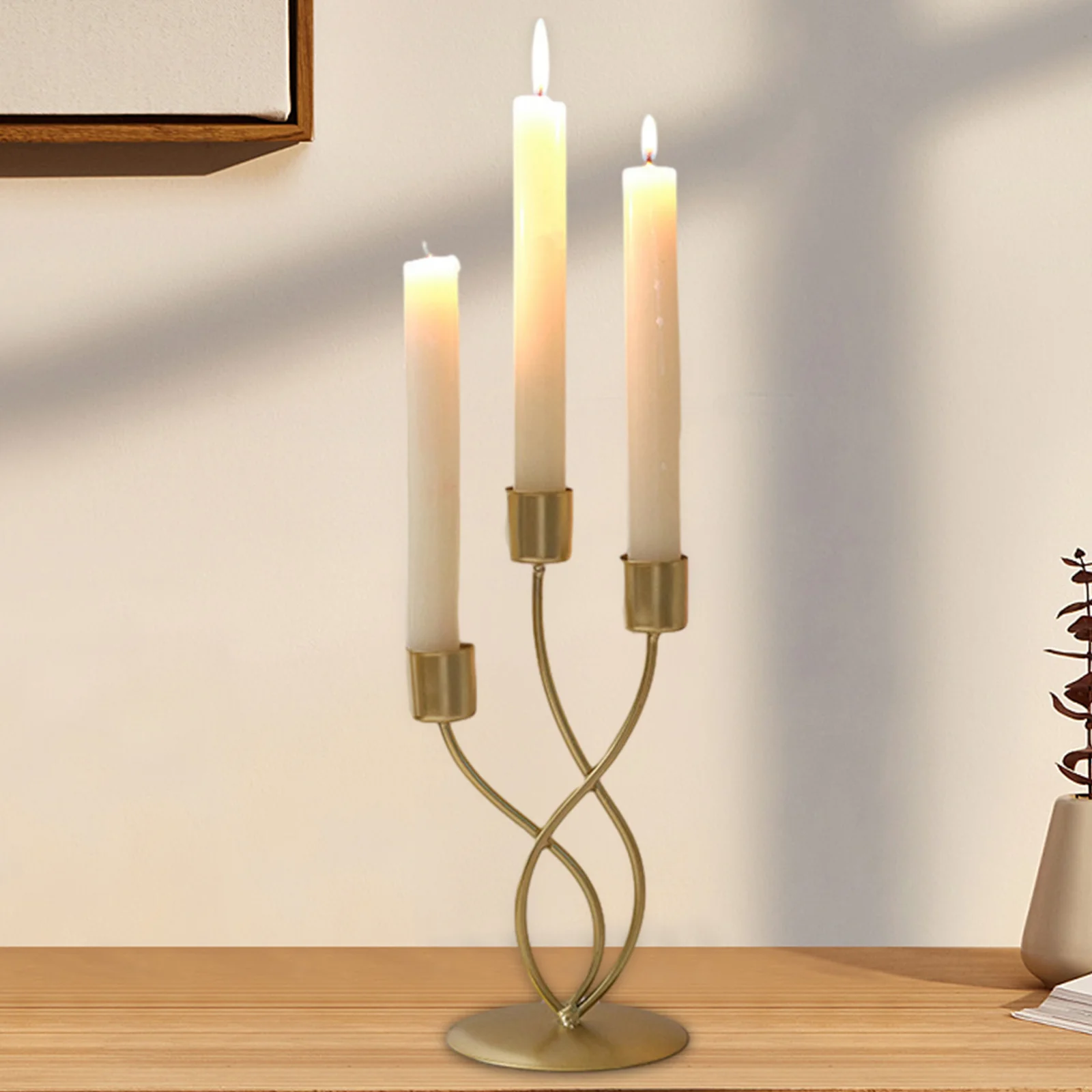 1pc Simple And Fashion Home Dining Table Decorations Light Luxury Style Candlestick Ornaments Retro Candlelight Dinner Props