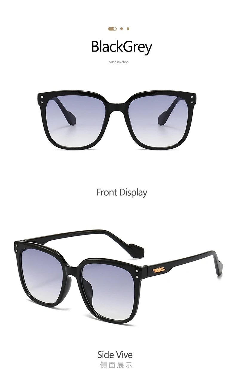 Übergroße Sonnenbrille im koreanischen Ins-Stil für Damen, UV400-Schutz, Gesichtsverschlankung, vielseitig einsetzbar und Sonnenschutz 5343 – Detail 14