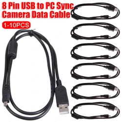 1m USB Data Wire Camera Parts 8 Pin USB To PC Data Cable Cord Accessories Portable for Nikon Olympus Pentax Sony Panasonic Sanyo