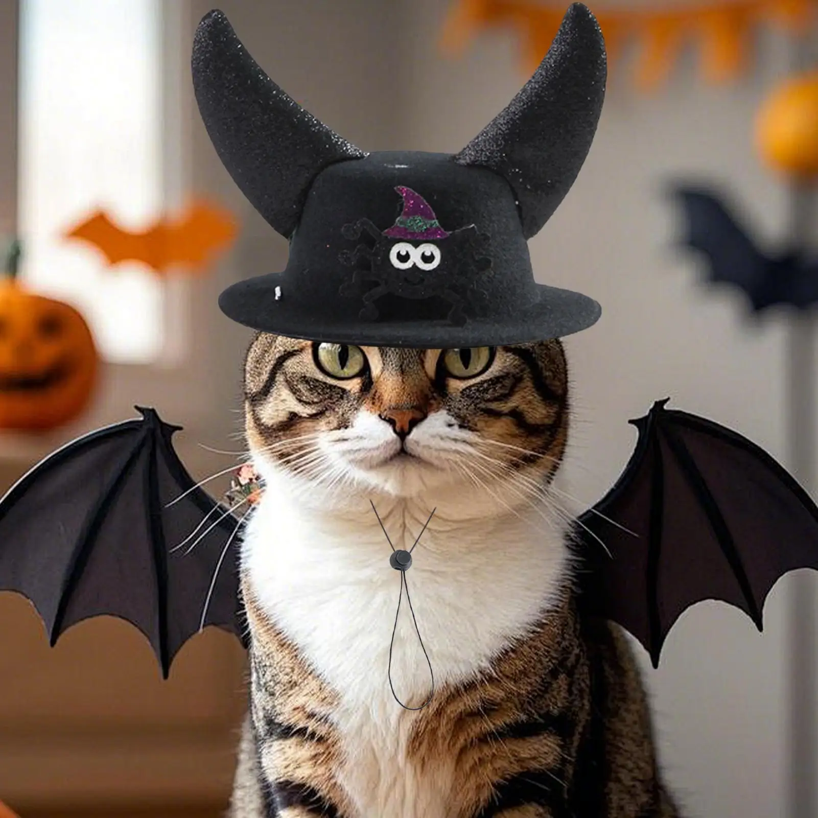 Hat For Dog Horn Design Halloween Pet Hat Adjustable Costume Headwear For Family Gathering Festival Celebration Stage Show
