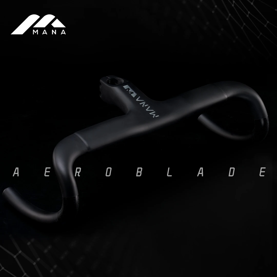 MANA AERO Ultraleichter Aero-Lenker aus Kohlefaser – integrierte Kabelführung, superleicht, aerodynamisch, für Rennradfahren