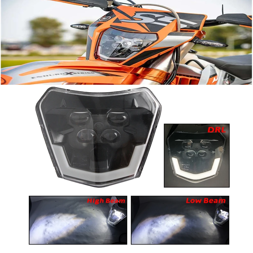 

motorcycle LED Headlamp Headlight Lighting For KTM SX SXF EXC XCW 125 150 250 300 350 450 500 525 530 Dirt Bike Enduro