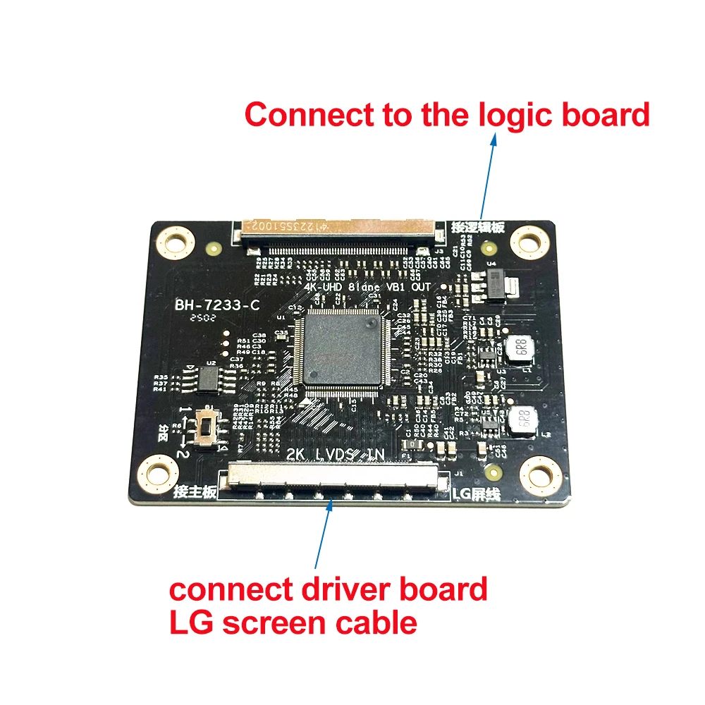 BH-7233-C 4K لوحة الانعطاف 2K LVDS in- 4K UHD 8lane VB1 out
