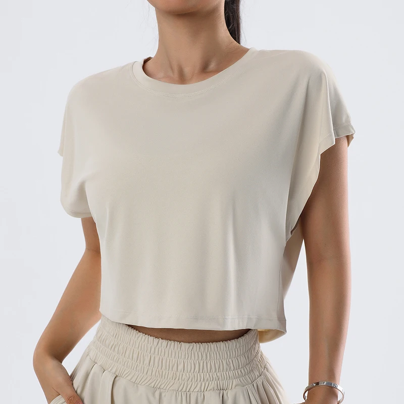 Summer Yoga Top Women Short Sleeve Gym Top Sportswear Quick Dry Running Sport Shirt Fitness Athletic Crop Tops Active Wear