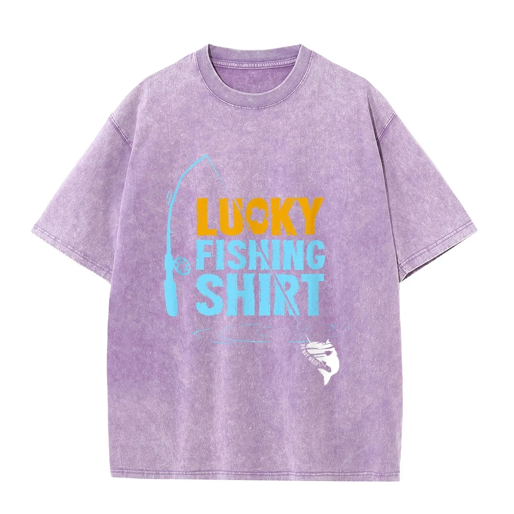 This Is My Lucky Fishing Fisherman's Favorite Artwork T-Shirt Men Fashion Big Size Men's Clothes Luxury Large Cotton T Shirt