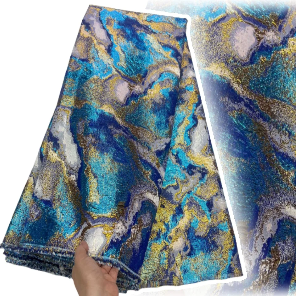 

2025 новый дизайн, жаккардовая парчовая кружевная ткань для вечеринки, африканская кружевная ткань из органзы, французская нигерийская свадебная кружевная ткань AH1619