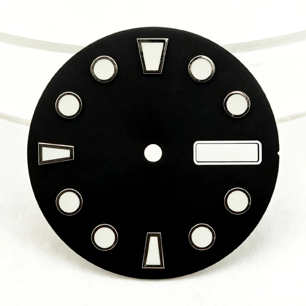 NH35-Zifferblatt, 28,5 mm großes Zifferblatt, grünes Leuchtzifferblatt, steriles Zifferblatt, geeignet für NH35/36-Uhrwerk, Herrenuhr-Zifferblatt, Uhrenzubehör