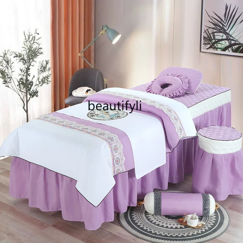 

smt03 Classic Brushed Cotton Facial Bed Four-Piece Bedspread Pillowcase Chair Cover Quilt Containing Duvet Insert