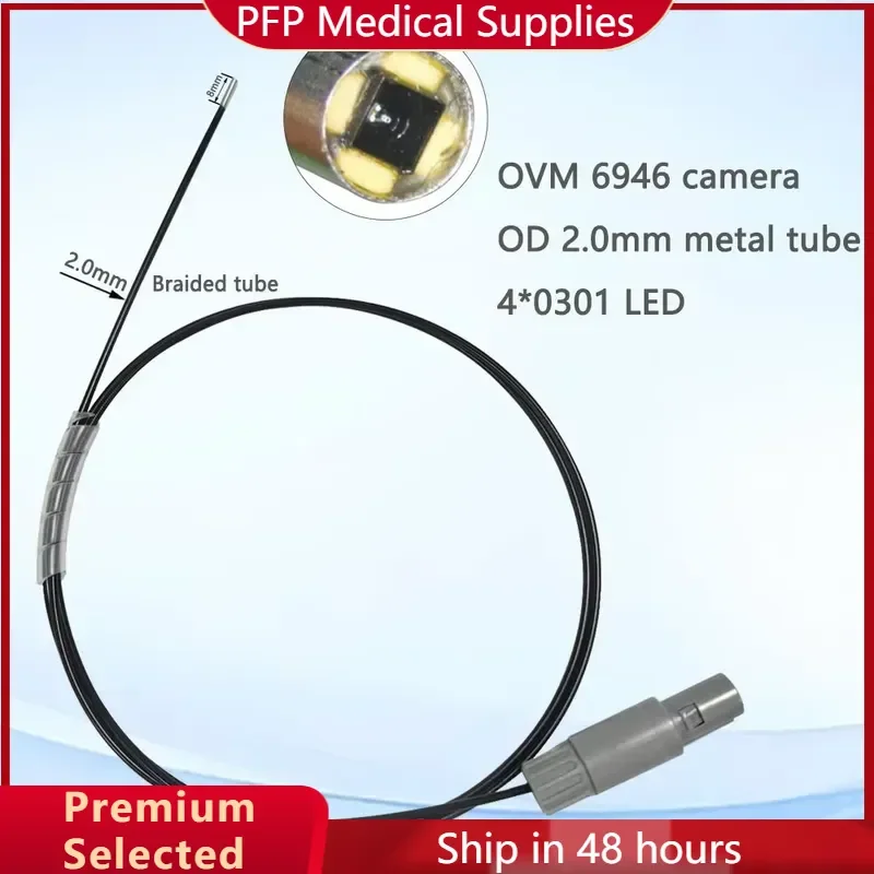 AP08 for OVM6946 2.0mm Ultra Slim Camera Module Braided Tube Medical 4x0301 LED Metal Tube Borescope for Inspection