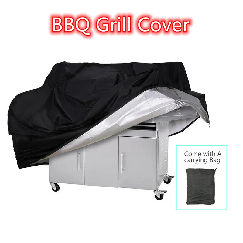 BBQ Grill Cover Waterproof Outdoor Barbecue Cover Heavy Duty Anti Sun Rain Protective for Weber Round Rectangle Bbq Accessories