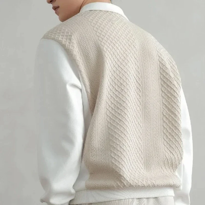 

Обычная мужская толстовка, одноцветная мешковатая футболка-поло для мужчин, вязаная новая футболка с длинным рукавом, размер S, уличная одежда, объемная футболка, эстетические пуловеры Xl