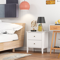 Getone bedside table night chest of drawers bedside table bedside cabinet with 2 drawers White from wood bedside box bedroom 50x40x55.5cm