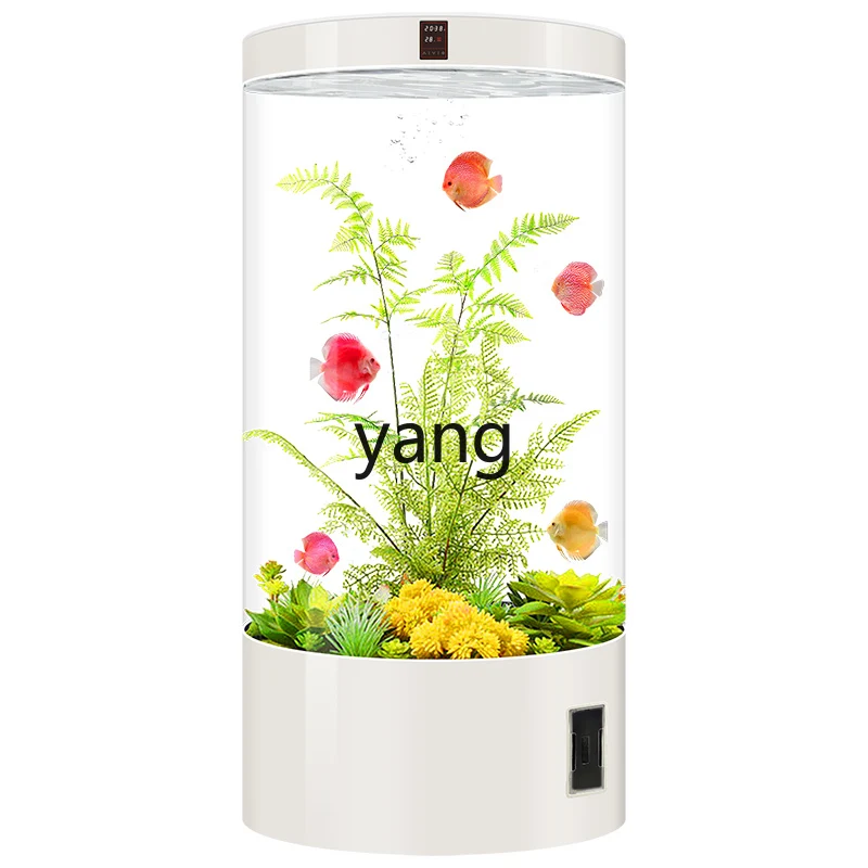 

LH living room cylindrical fish tank medium and large glass aquarium floor fish tank