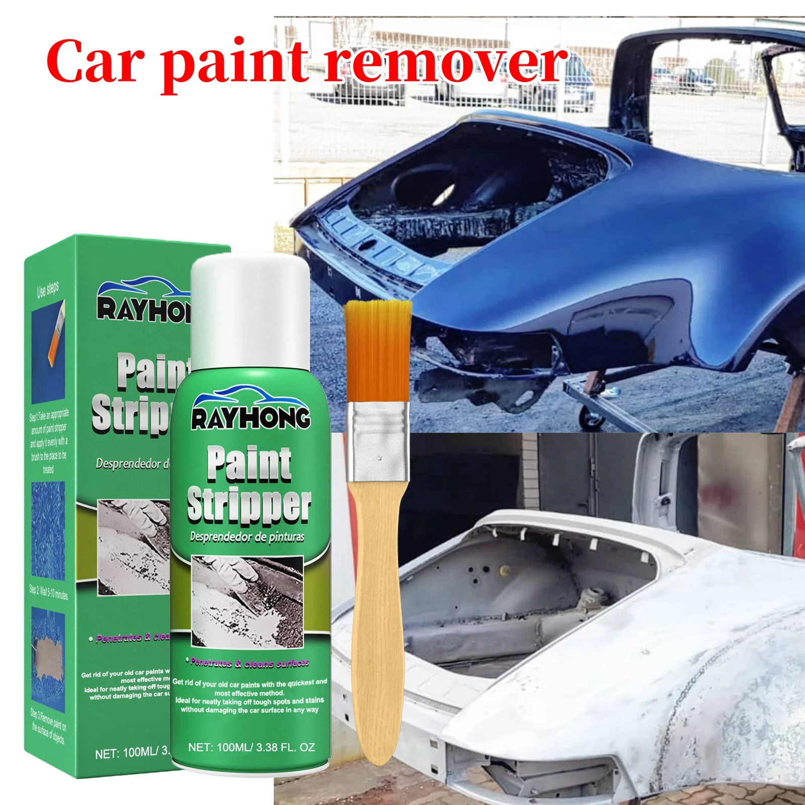 100ml Car Paint Remover Metal Surface Paint Stripper High Efficiency For Auto Wall Marine Paint Graffiti Correction With Brush