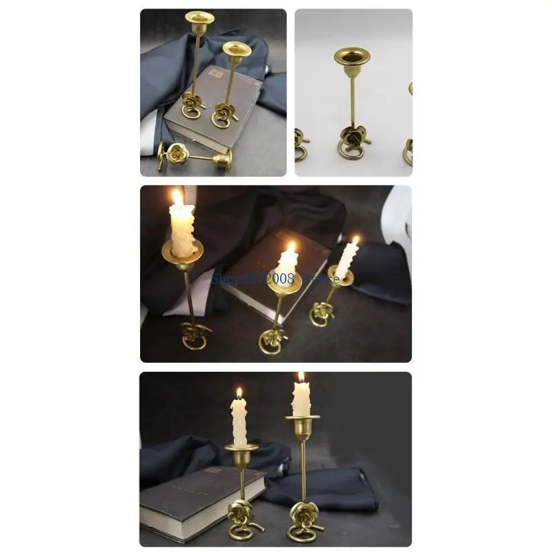 Wrought Iron Single Head Holder Decorative Art Crafts Accessory for Home Festival Wedding Party Decoration