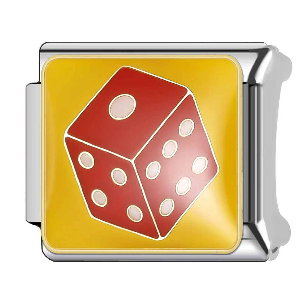 Trusta Playing cards Love dice Charms italian bracelet Jewelry Silvery Stainless Accessories Steel Fit 9mm DIY Making Hot N809