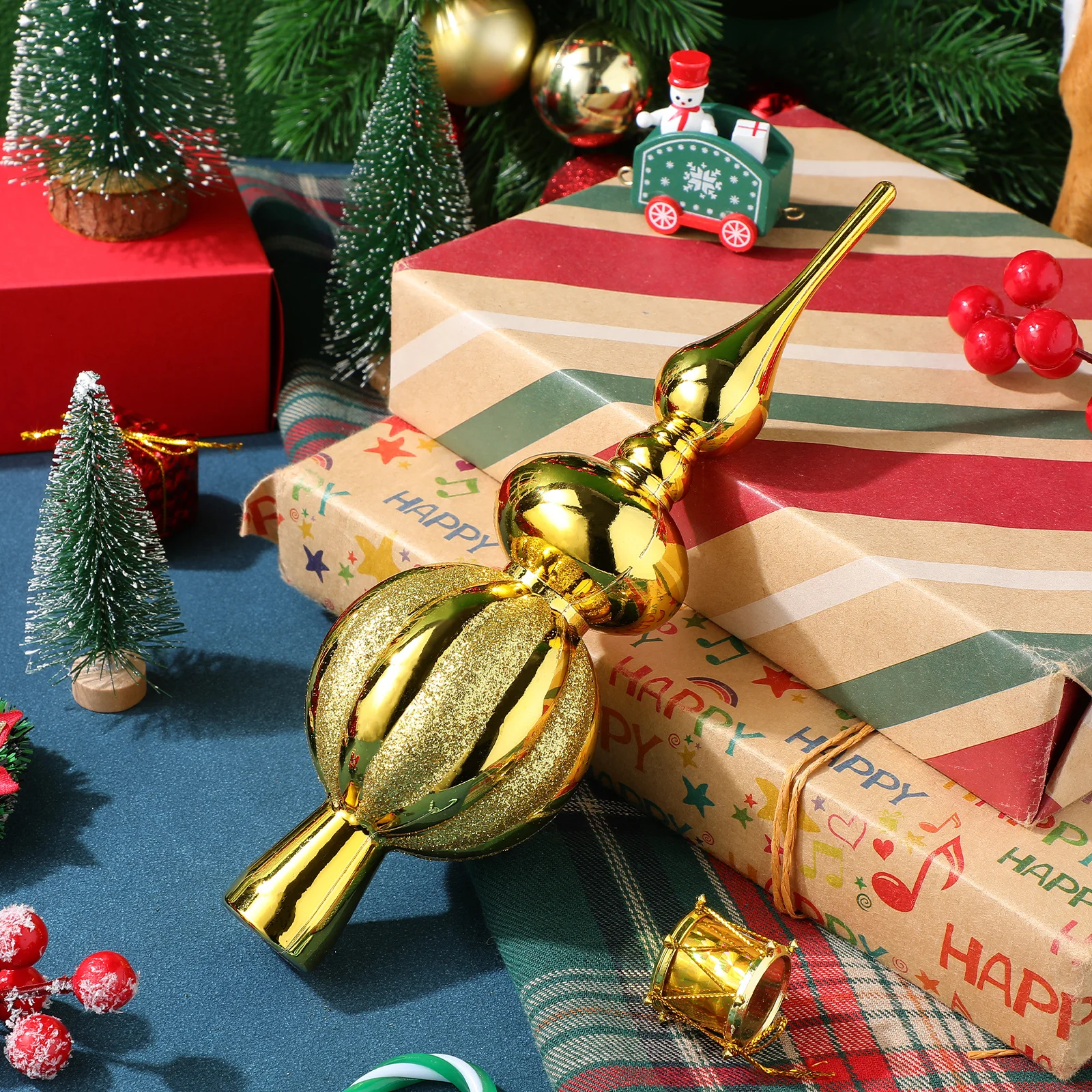 

Spherical Christmas Tree Topper Plastic Xmas Tree Ornament Christmas Party Decoration Supplies