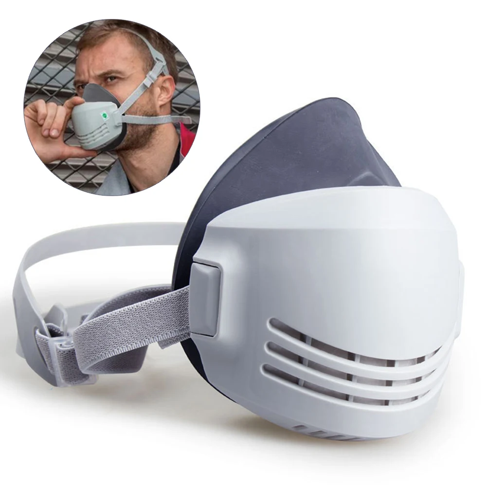 

Dust Mask +20pcs Filter Cotton Respirator Half Face Dust-proof Mask Anti Industrial Construction Dust Haze Fog Safety Gas mask