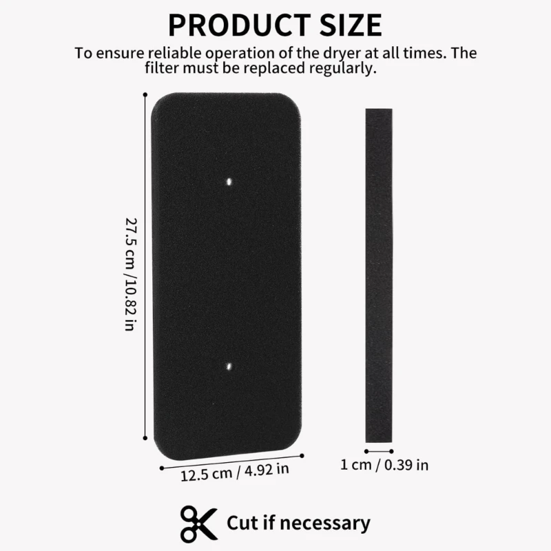 Filtro espuma para secadora Filtro secadora reutilizable Filtro repuesto para HooverCandy