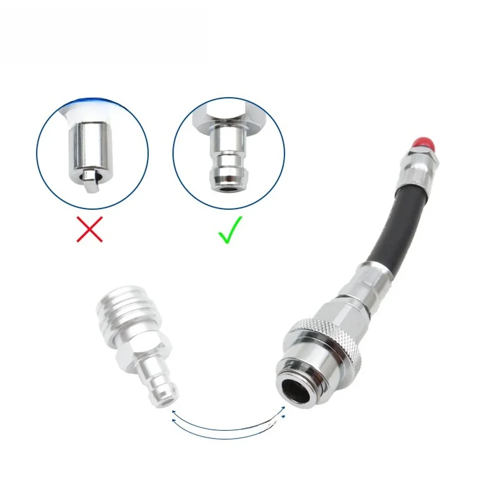 Inflator Tube Connector for Dry Suit and For BCD Systems Featuring Push Button Release and Thick Glove Friendly Design